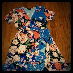 Beautiful multi colored wrap dress.